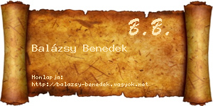 Balázsy Benedek névjegykártya