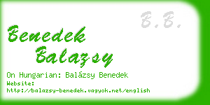 benedek balazsy business card