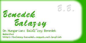 benedek balazsy business card